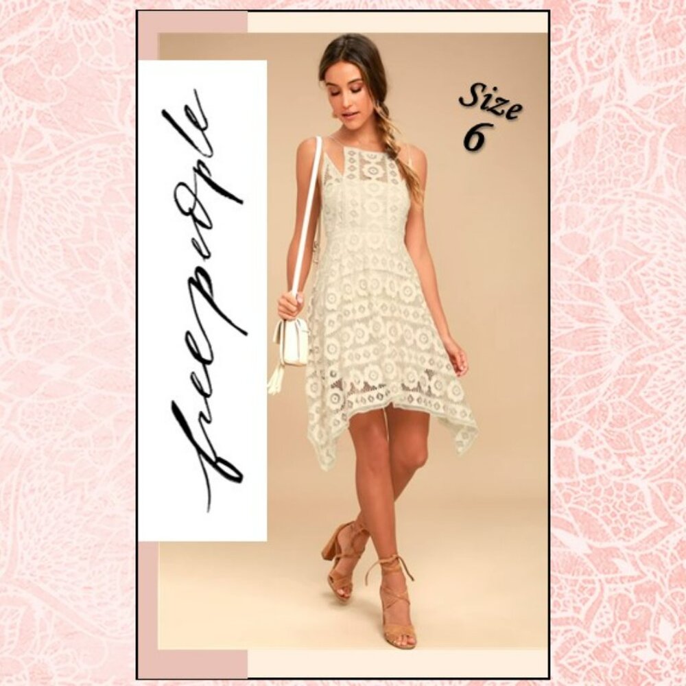 Free People Just Like Honey Ivory Lace Handkerchief Dress 🌼